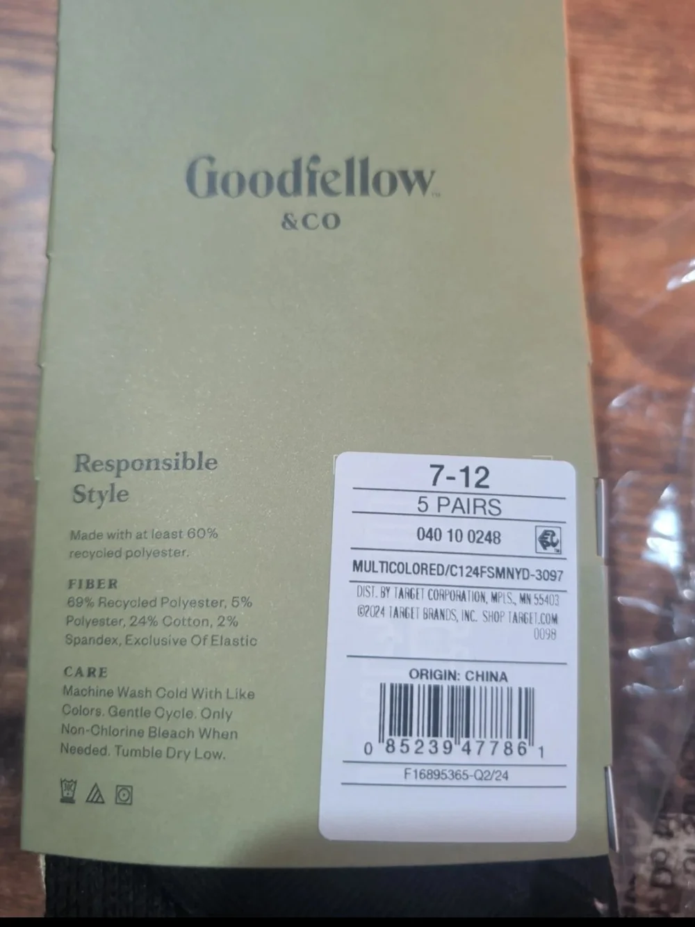 Goodfellow & Co Crew Socks 5-Pack in Black, Burgundy, Cream Size 7-12 NWT